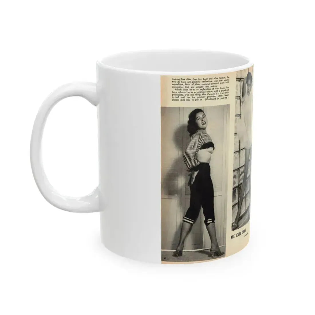 Jeanne Carmen #163 - Pages 20 & 21 Pages 3 & 4 of 4 with, 2 B&W Photos from Mr. Mag. Aug. '59 (Vintage Female Icon) White Coffee Mug - Go Mug Yourself