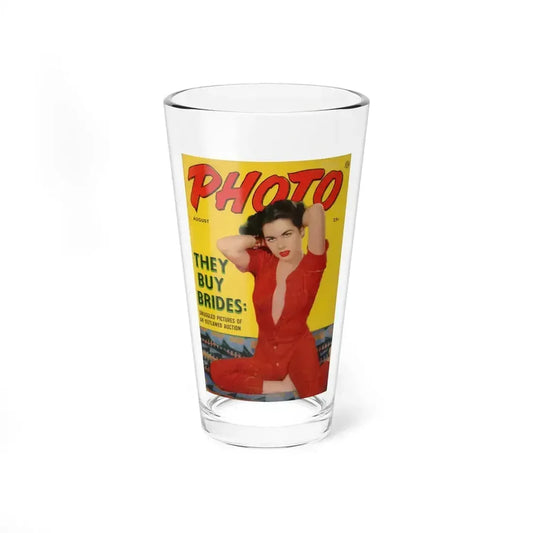 Jeanne Carmen #186 - Jeanne on Front Cover in Color & inside sperad on PHOTO Digest Mag. Aug. '54 (Vintage Female Icon) Pint Glass 16oz 16oz - Go Mug Yourself