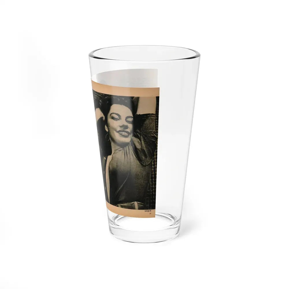 Jeanne Carmen #188 - Pages 70 & 71 Pages 3 & 4 of 7+3 B&W Photos & short article from PHOTO Digest Mag. Aug. '54 (Vintage Female Icon) Pint Glass 16oz - Go Mug Yourself