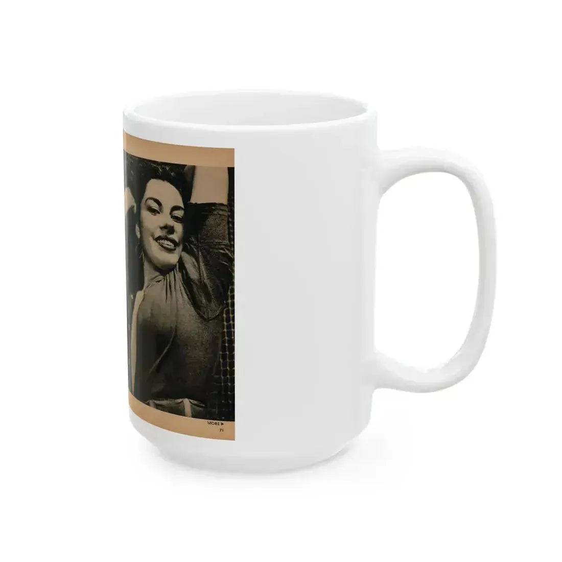 Jeanne Carmen #188 - Pages 70 & 71 Pages 3 & 4 of 7+3 B&W Photos & short article from PHOTO Digest Mag. Aug. '54 (Vintage Female Icon) White Coffee Mug - Go Mug Yourself