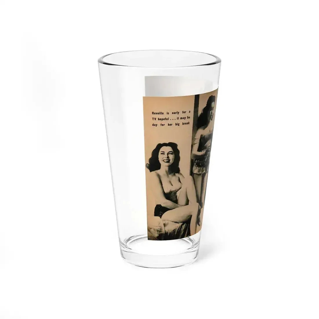 Jeanne Carmen #189 - Pages 72 & 73 Pages 4 & 5 of 7+4 B&W Photos from PHOTO Digest Mag. Aug. '54 (Vintage Female Icon) Pint Glass 16oz - Go Mug Yourself