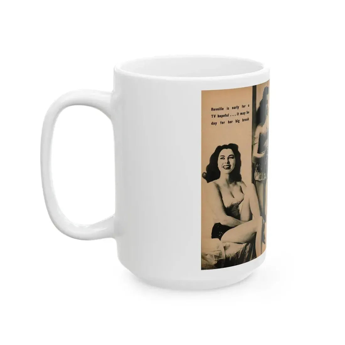 Jeanne Carmen #189 - Pages 72 & 73 Pages 4 & 5 of 7+4 B&W Photos from PHOTO Digest Mag. Aug. '54 (Vintage Female Icon) White Coffee Mug - Go Mug Yourself