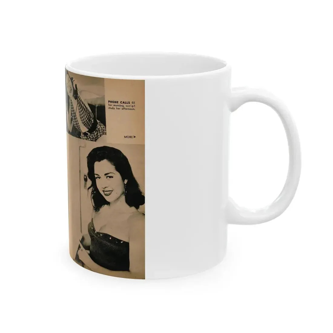 Jeanne Carmen #189 - Pages 72 & 73 Pages 4 & 5 of 7+4 B&W Photos from PHOTO Digest Mag. Aug. '54 (Vintage Female Icon) White Coffee Mug - Go Mug Yourself
