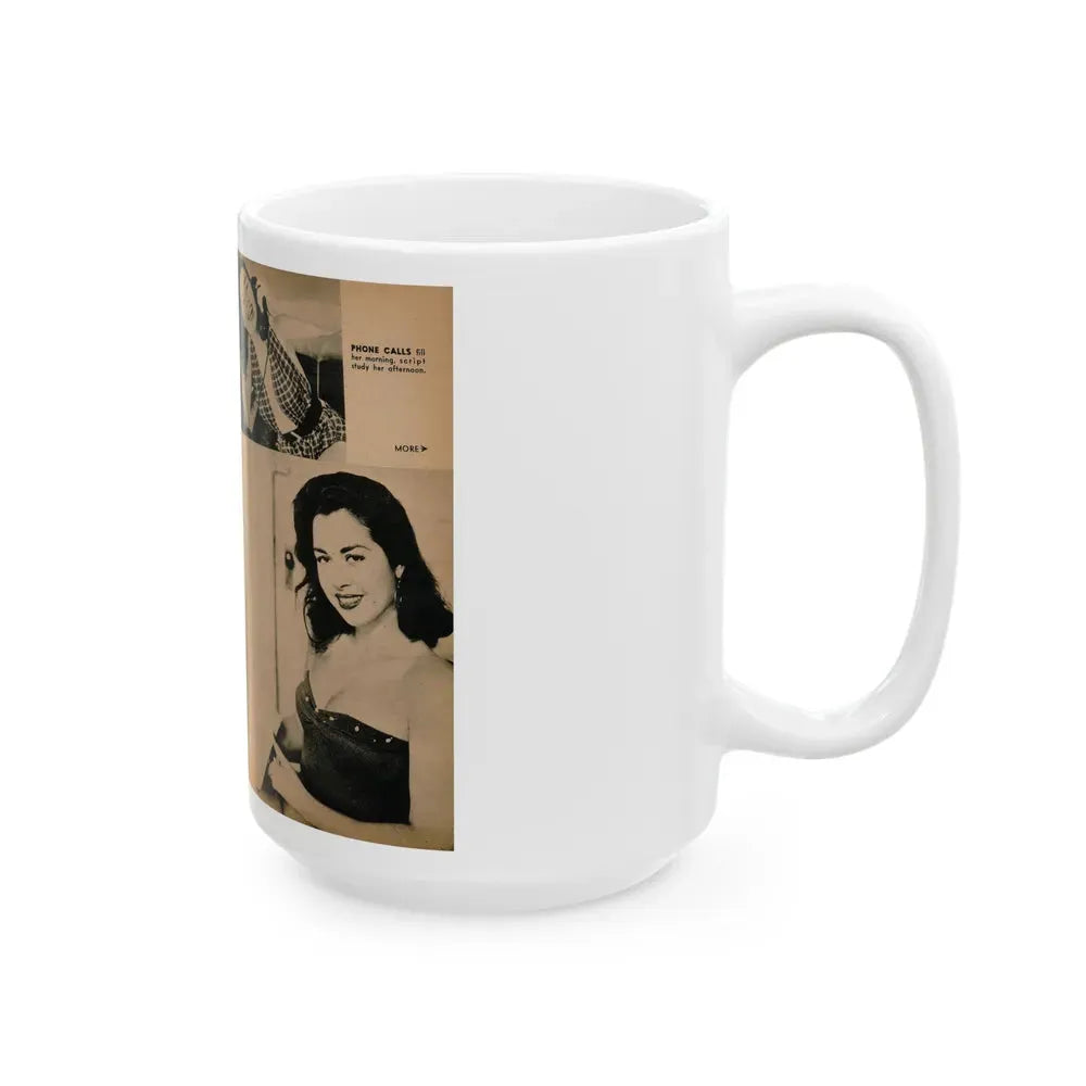 Jeanne Carmen #189 - Pages 72 & 73 Pages 4 & 5 of 7+4 B&W Photos from PHOTO Digest Mag. Aug. '54 (Vintage Female Icon) White Coffee Mug - Go Mug Yourself