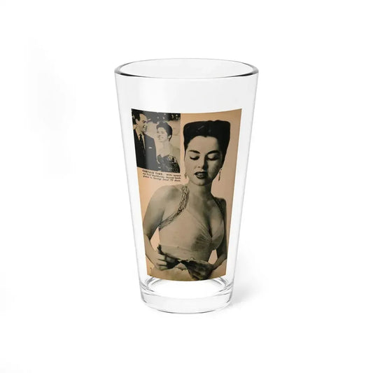 Jeanne Carmen #190 - Pages 74 Pages 6 & 7 of 7+2 B&W Photos & Caption from PHOTO Digest Mag. Aug. '54 (Vintage Female Icon) Pint Glass 16oz 16oz - Go Mug Yourself