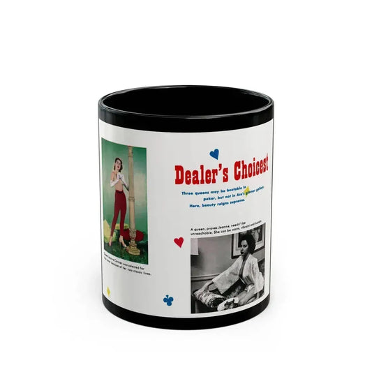 Jeanne Carmen #191 - Pages 49 Pages 1 of 2+2 Photos 1 Color & 1 B&W from ACE Magazine April '58 (Vintage Female Icon) Black Coffee Mug 11oz - Go Mug Yourself