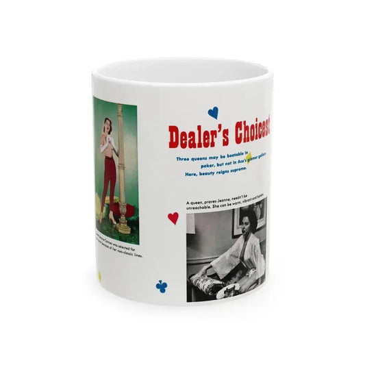 Jeanne Carmen #191 - Pages 49 Pages 1 of 2+2 Photos 1 Color & 1 B&W from ACE Magazine April '58 (Vintage Female Icon) White Coffee Mug 11oz - Go Mug Yourself