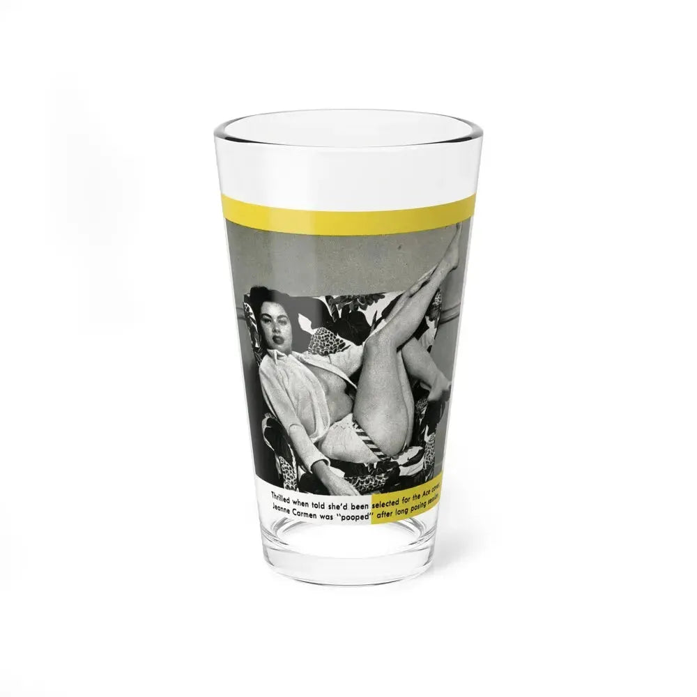 Jeanne Carmen #193 - Pages 50 Pages 2 of 2+1 Small B&W Photo from Ace Magazine April '58 (Vintage Female Icon) Pint Glass 16oz 16oz - Go Mug Yourself