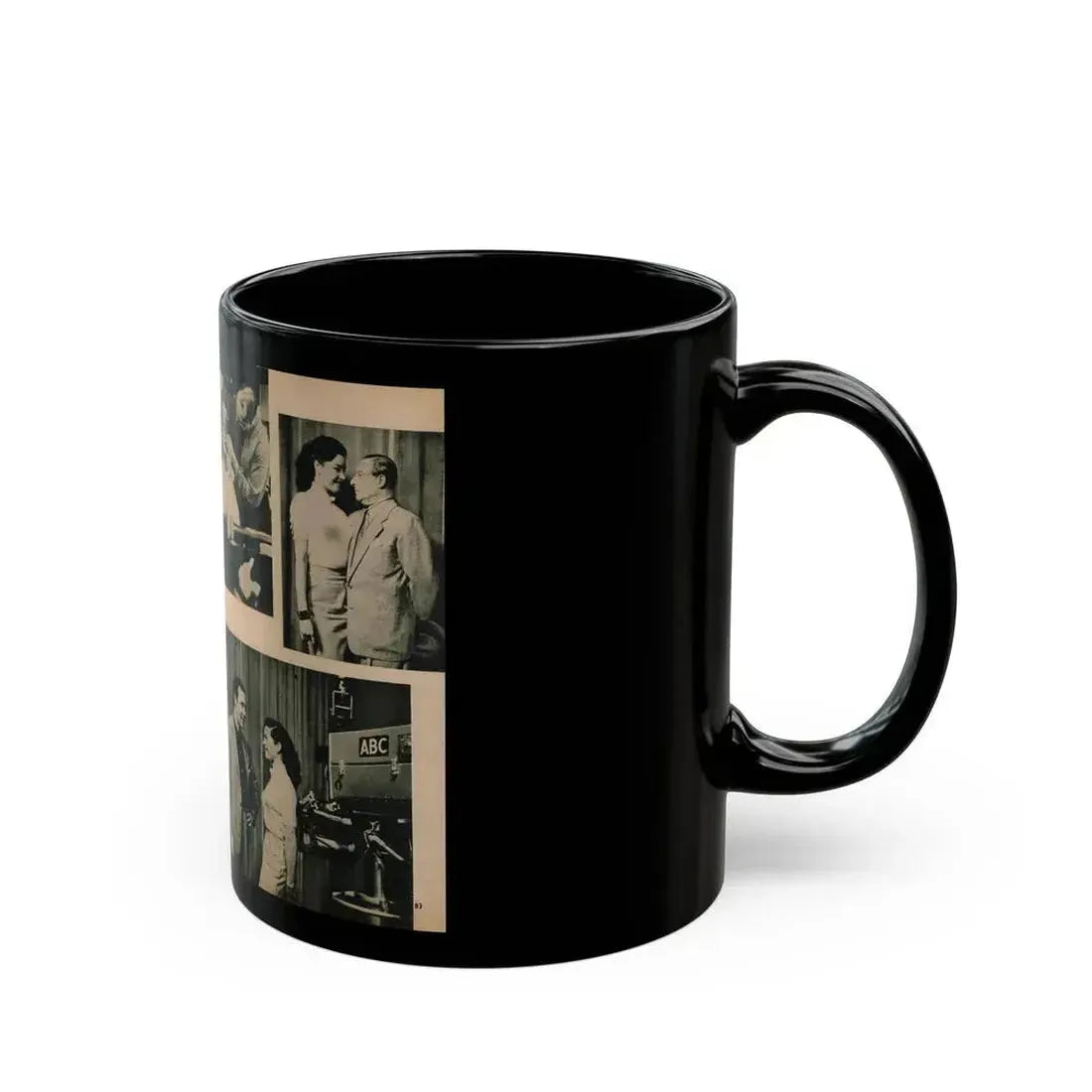 Jeanne Carmen #195 - Pages 82 & 83 Pages 3 & 4 of 4+5 B&W Photos & Caption from EYE Digest Mag. July '54 (Vintage Female Icon) Black Coffee Mug - Go Mug Yourself