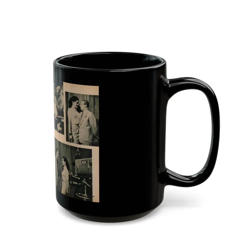 Jeanne Carmen #195 - Pages 82 & 83 Pages 3 & 4 of 4+5 B&W Photos & Caption from EYE Digest Mag. July '54 (Vintage Female Icon) Black Coffee Mug - Go Mug Yourself
