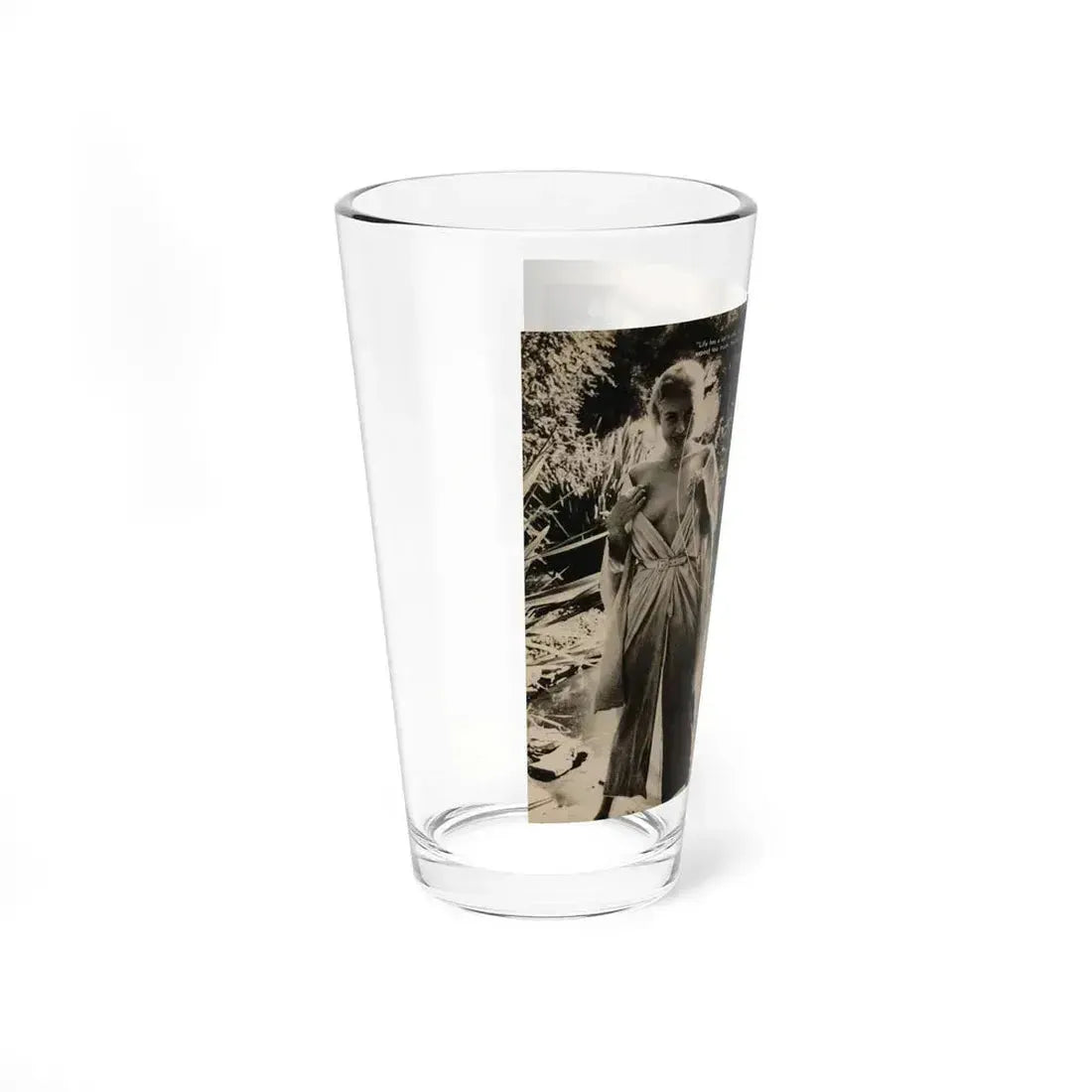 Jeanne Carmen #199 - Pages 22 & 23 Pages 1 & 2 of 8+2 B&W Photos, Captions & Short Article from Foto-rama Digest Mag. Sept. '58 (Vintage Female Icon) Pint Glass 16oz - Go Mug Yourself