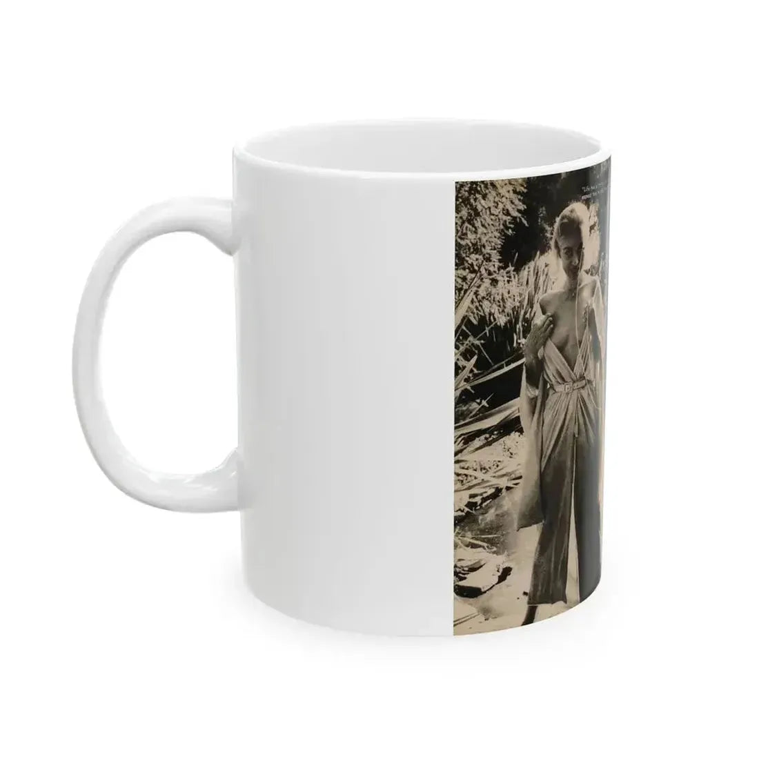 Jeanne Carmen #199 - Pages 22 & 23 Pages 1 & 2 of 8+2 B&W Photos, Captions & Short Article from Foto-rama Digest Mag. Sept. '58 (Vintage Female Icon) White Coffee Mug - Go Mug Yourself