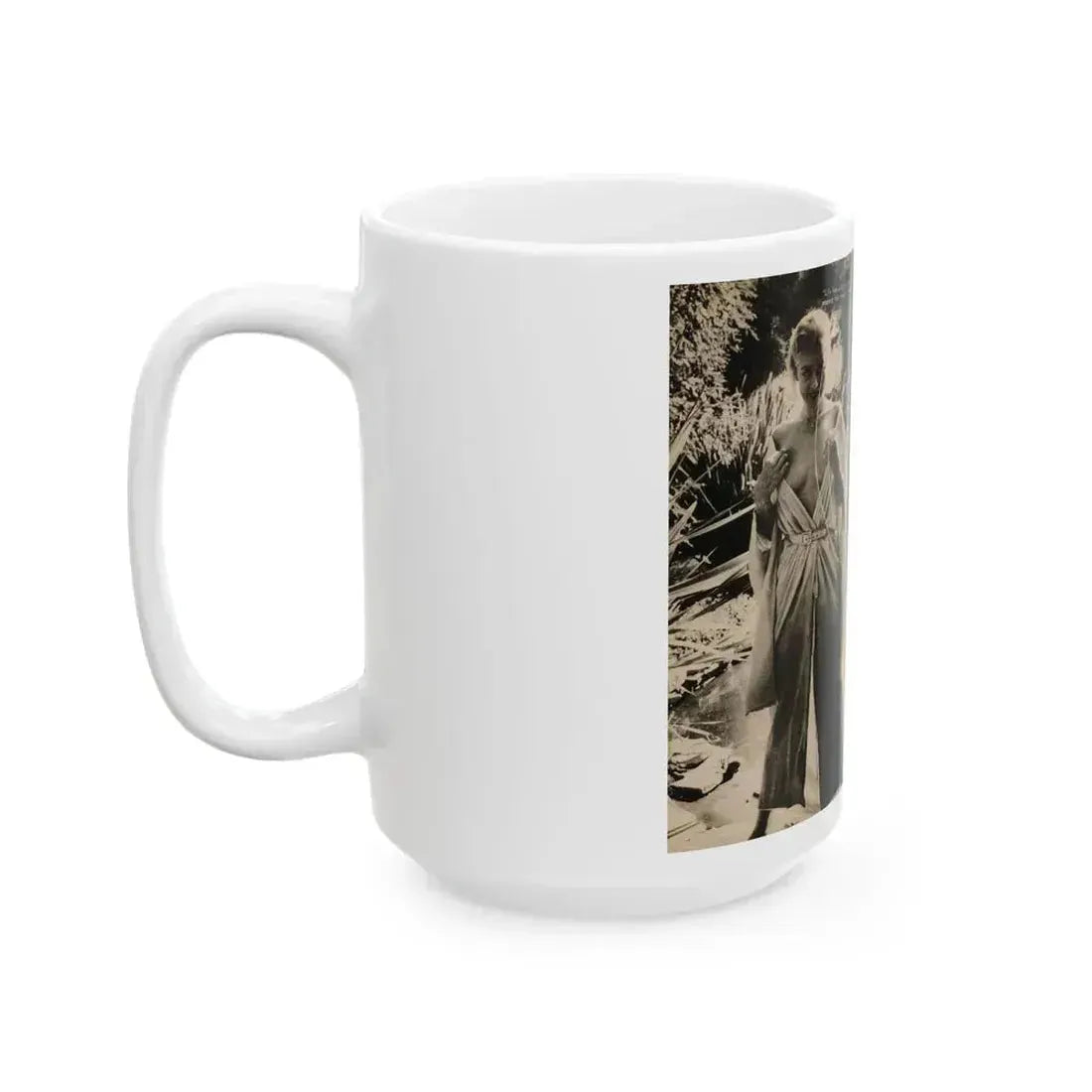 Jeanne Carmen #199 - Pages 22 & 23 Pages 1 & 2 of 8+2 B&W Photos, Captions & Short Article from Foto-rama Digest Mag. Sept. '58 (Vintage Female Icon) White Coffee Mug - Go Mug Yourself