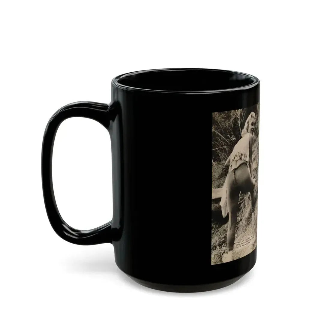 Jeanne Carmen #201 - Pages 26 & 27 Pages 5 & 6 of 8+3 B&W Photos & Captions from Foto-rama Digest Mag. Sept. '58 (Vintage Female Icon) Black Coffee Mug - Go Mug Yourself