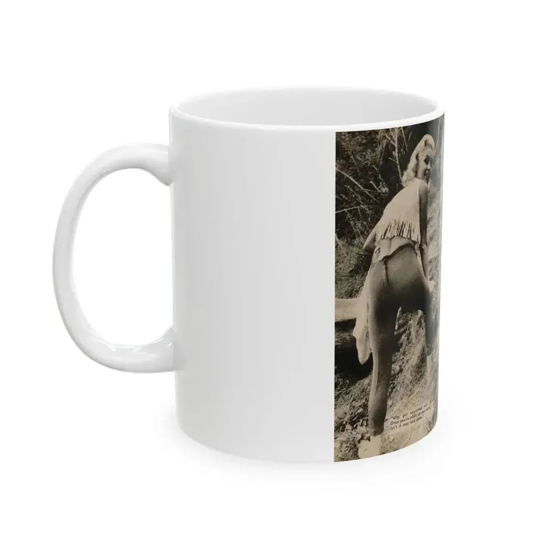 Jeanne Carmen #201 - Pages 26 & 27 Pages 5 & 6 of 8+3 B&W Photos & Captions from Foto-rama Digest Mag. Sept. '58 (Vintage Female Icon) White Coffee Mug - Go Mug Yourself