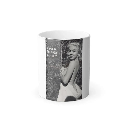 Jeanne Carmen #203 - Reverse Side of Back Cover with, 1 B&W Photo & Caption from Foto-rama Digest Mag. Sept. '58 (Vintage Female Icon) Color Changing Coffee Mug 11oz - Go Mug Yourself