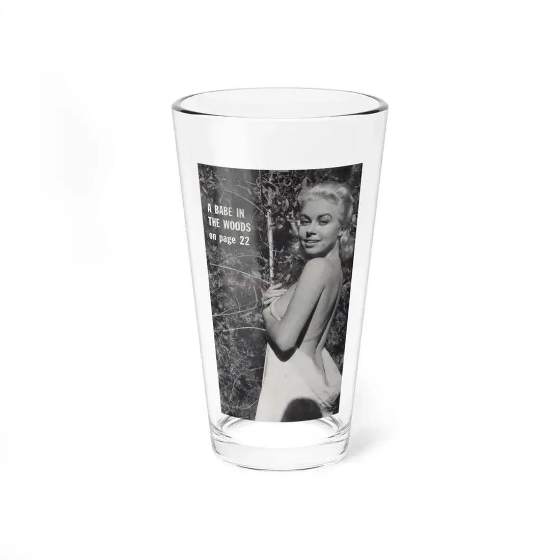 Jeanne Carmen #203 - Reverse Side of Back Cover with, 1 B&W Photo & Caption from Foto-rama Digest Mag. Sept. '58 (Vintage Female Icon) Pint Glass 16oz 16oz - Go Mug Yourself