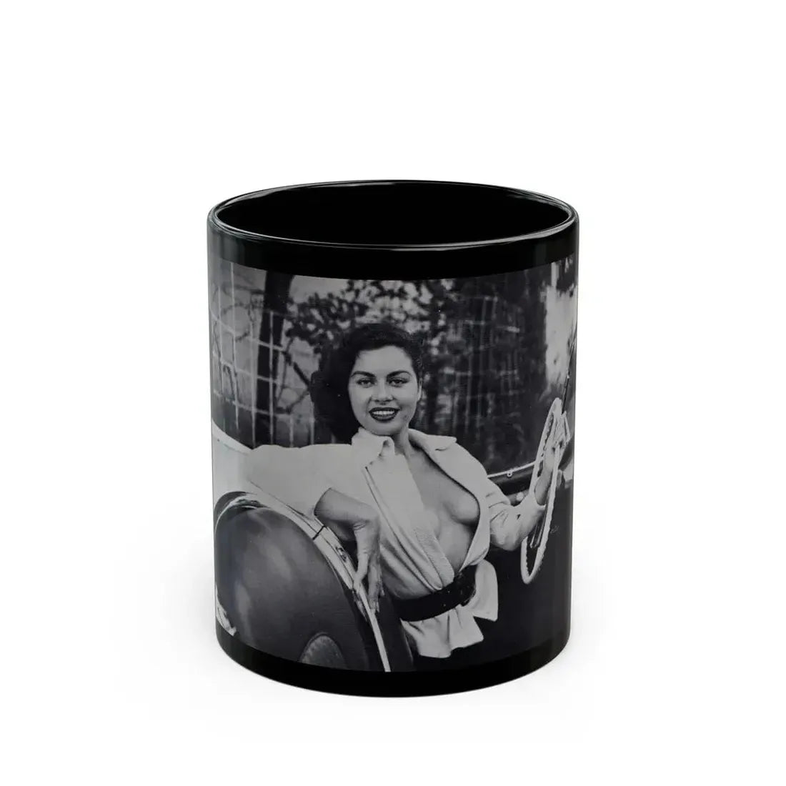 Jeanne Carmen #205 (Vintage Female Icon) Black Coffee Mug 11oz - Go Mug Yourself