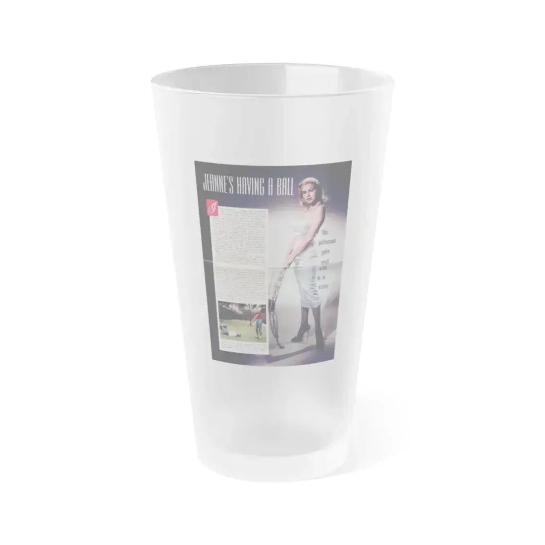 Jeanne Carmen #206 (Vintage Female Icon) Frosted Pint Glass 16oz 16oz Frosted - Go Mug Yourself