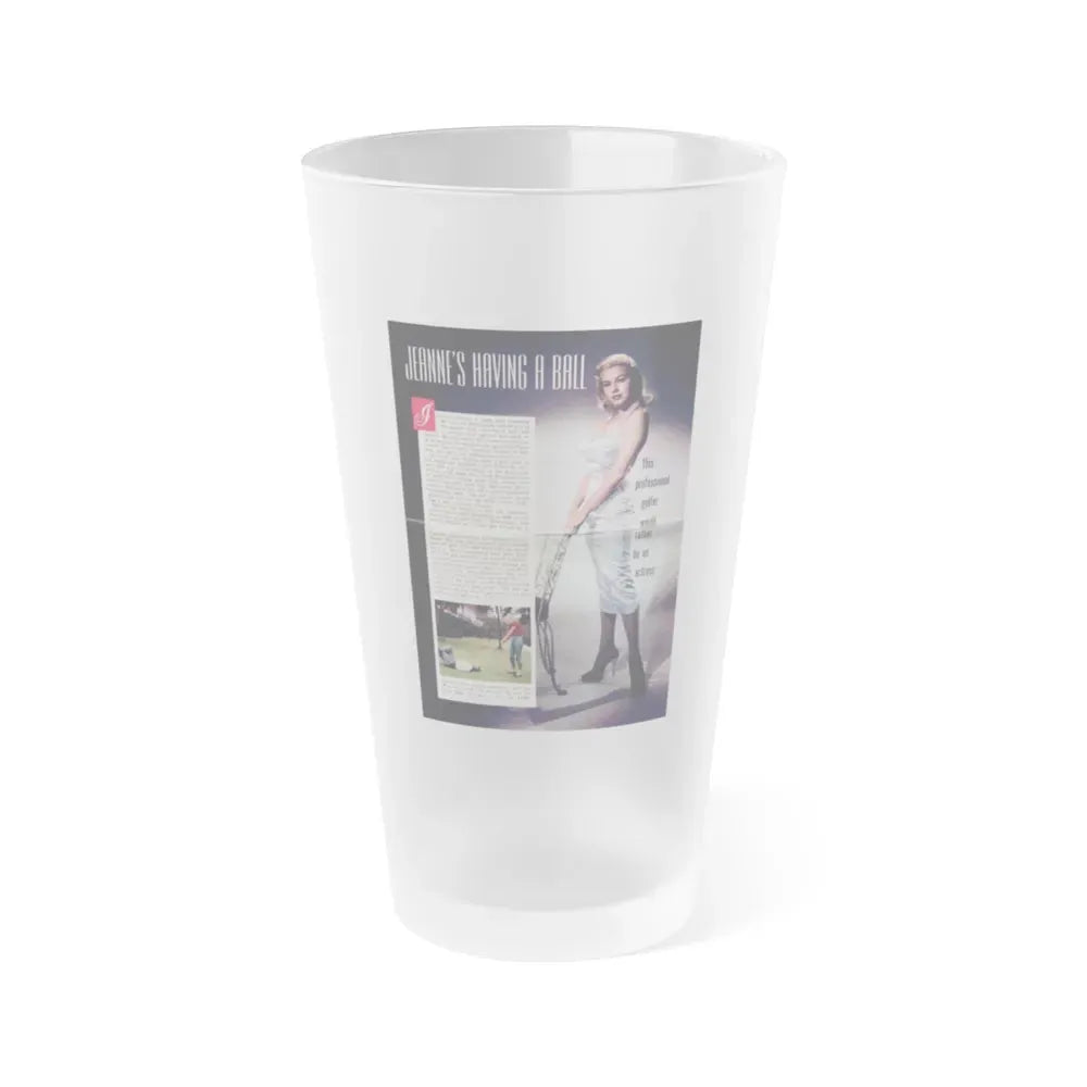 Jeanne Carmen #206 (Vintage Female Icon) Frosted Pint Glass 16oz 16oz Frosted - Go Mug Yourself