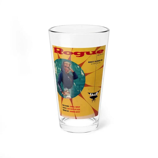 Jeanne Carmen #210 - Jeanne on Cover in Color & spread inside from Rogue Mag. June '59 (Vintage Female Icon) Pint Glass 16oz 16oz - Go Mug Yourself