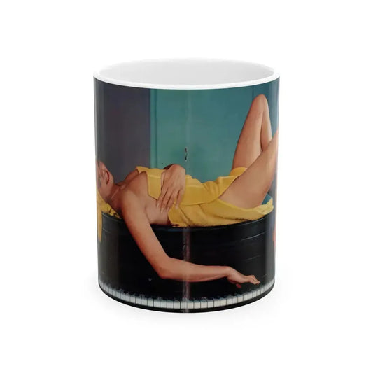 Jeanne Carmen #212 - Pages 46 & 47 Pages 2 & 3 of 5+Color Centerfold from Rogue Mag. June '59 (Vintage Female Icon) White Coffee Mug 11oz - Go Mug Yourself