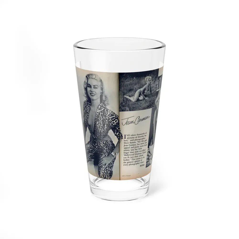 Jeanne Carmen #214 - Pages 38 & 39 Pages 1 & 2 of 6+3 B&W Photos & start of article from Man's Conquest Mag. October '60 (Vintage Female Icon) Pint Glass 16oz 16oz - Go Mug Yourself