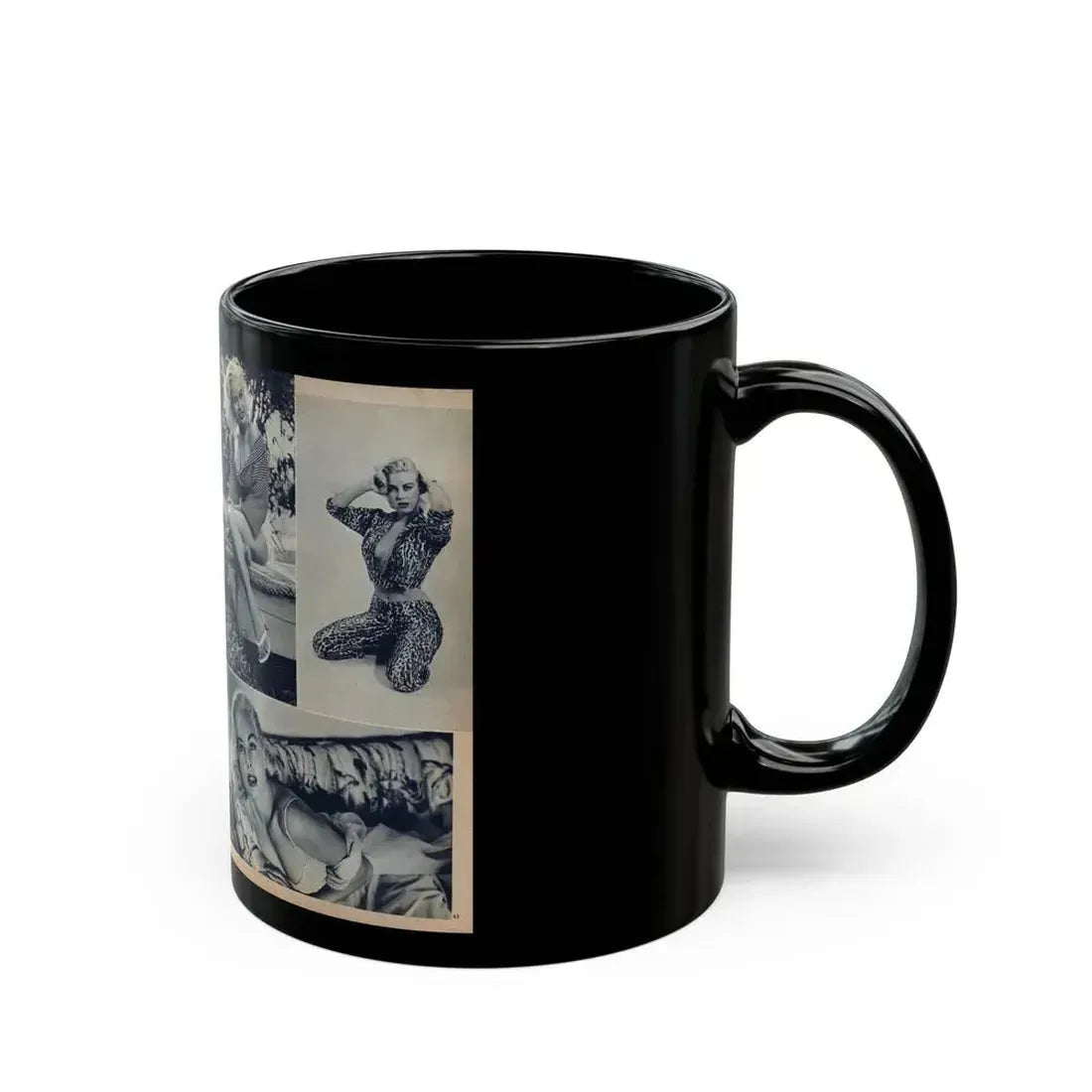 Jeanne Carmen #216 - Pages 42 & 43 Pages 5 & 6 of 6+4 B&W Photos & start of article from Man's Conquest Mag. October '60 (Vintage Female Icon) Black Coffee Mug - Go Mug Yourself