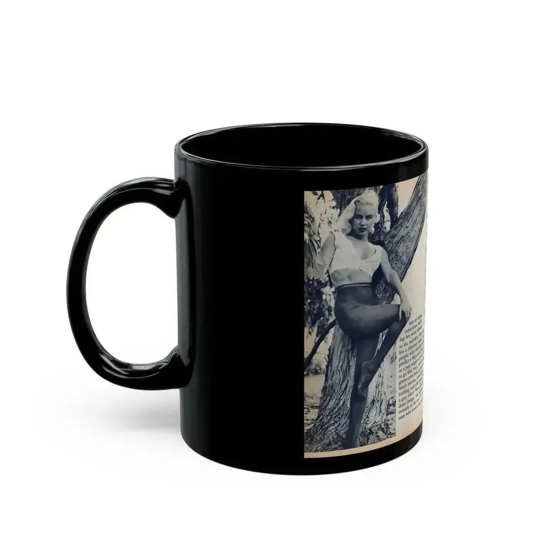 Jeanne Carmen #216 - Pages 42 & 43 Pages 5 & 6 of 6+4 B&W Photos & start of article from Man's Conquest Mag. October '60 (Vintage Female Icon) Black Coffee Mug - Go Mug Yourself