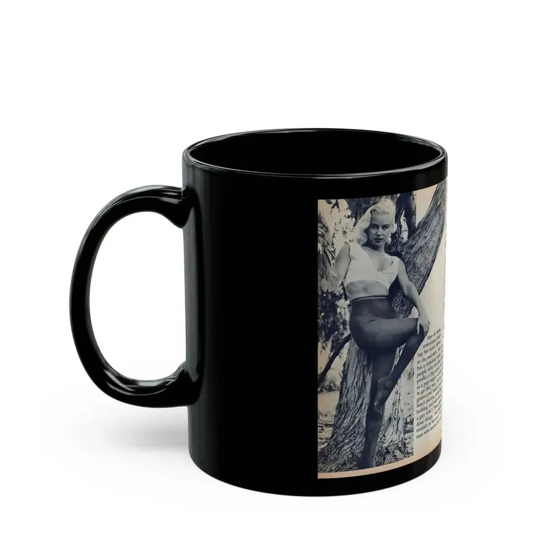 Jeanne Carmen #216 - Pages 42 & 43 Pages 5 & 6 of 6+4 B&W Photos & start of article from Man's Conquest Mag. October '60 (Vintage Female Icon) Black Coffee Mug - Go Mug Yourself