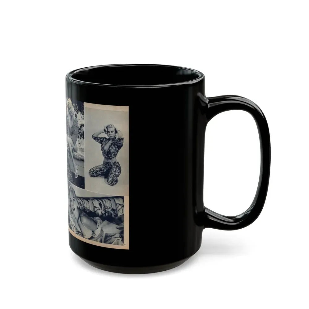 Jeanne Carmen #216 - Pages 42 & 43 Pages 5 & 6 of 6+4 B&W Photos & start of article from Man's Conquest Mag. October '60 (Vintage Female Icon) Black Coffee Mug - Go Mug Yourself