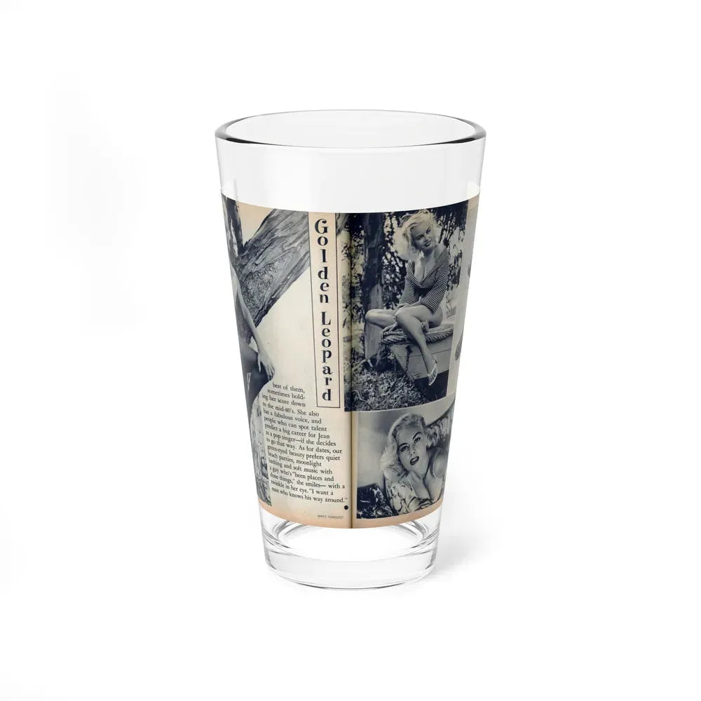 Jeanne Carmen #216 - Pages 42 & 43 Pages 5 & 6 of 6+4 B&W Photos & start of article from Man's Conquest Mag. October '60 (Vintage Female Icon) Pint Glass 16oz 16oz - Go Mug Yourself