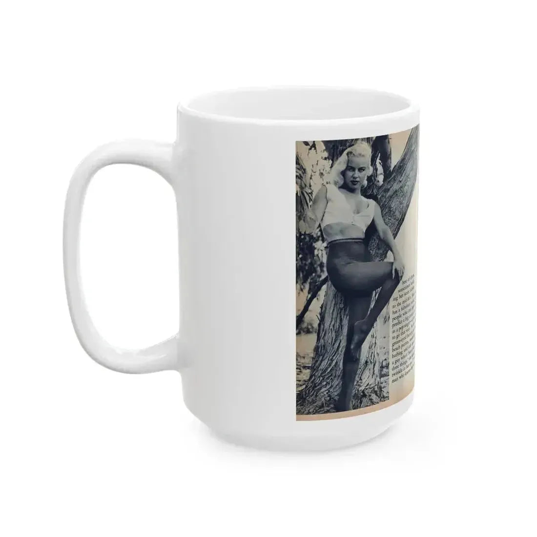 Jeanne Carmen #216 - Pages 42 & 43 Pages 5 & 6 of 6+4 B&W Photos & start of article from Man's Conquest Mag. October '60 (Vintage Female Icon) White Coffee Mug - Go Mug Yourself