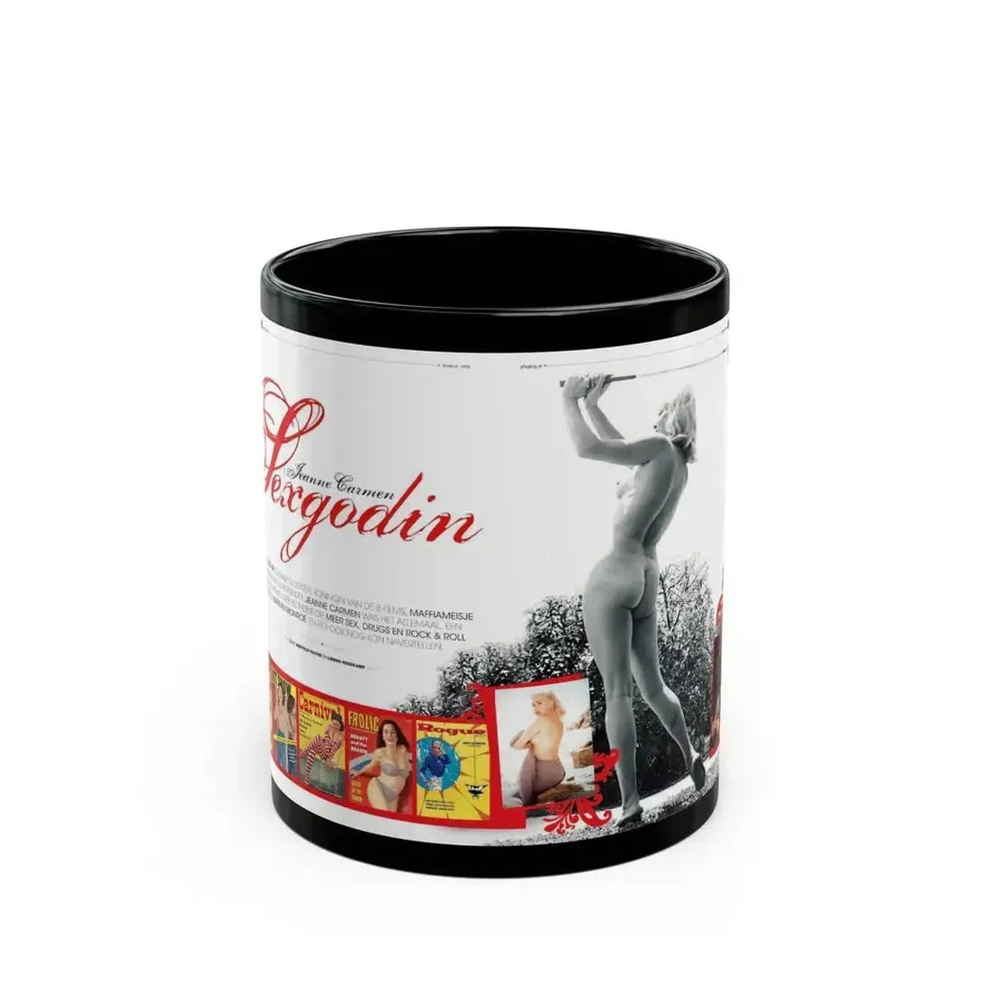 Jeanne Carmen #222 - German Mag. Layout (Vintage Female Icon) Black Coffee Mug 11oz - Go Mug Yourself