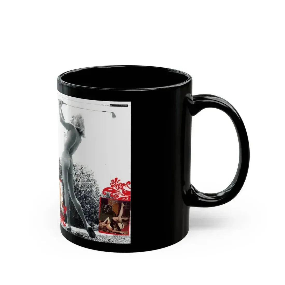 Jeanne Carmen #222 - German Mag. Layout (Vintage Female Icon) Black Coffee Mug - Go Mug Yourself