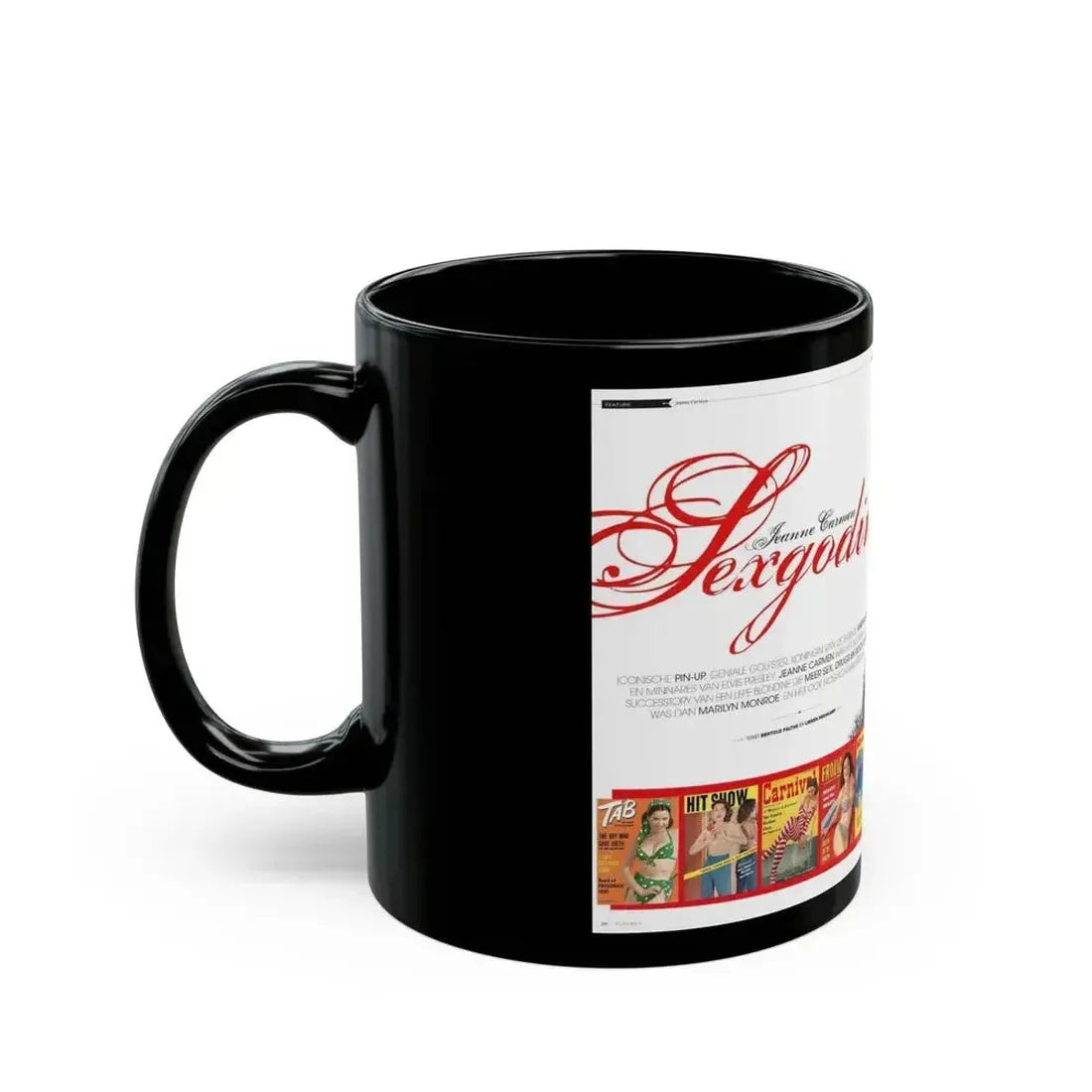 Jeanne Carmen #222 - German Mag. Layout (Vintage Female Icon) Black Coffee Mug - Go Mug Yourself