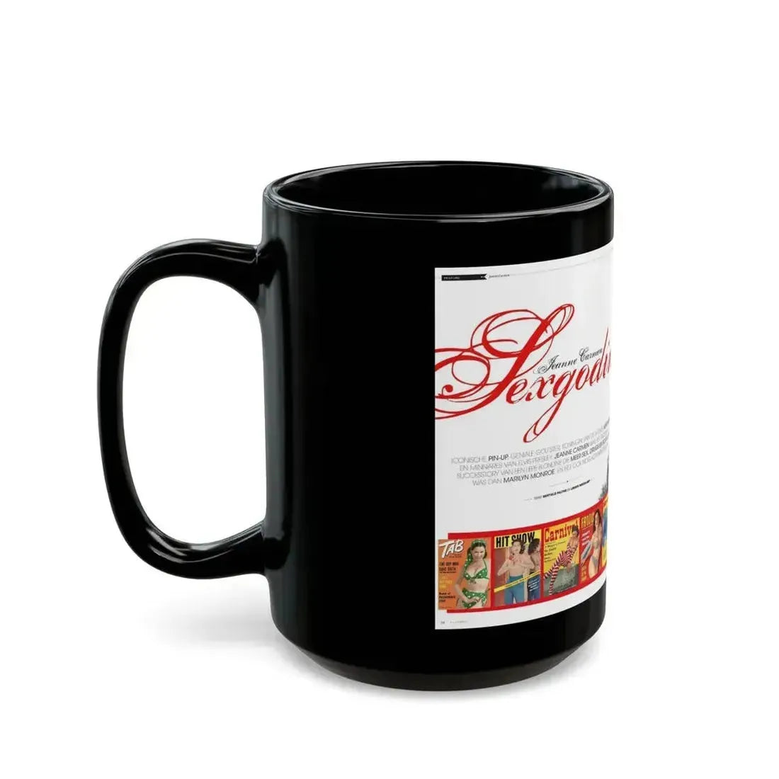 Jeanne Carmen #222 - German Mag. Layout (Vintage Female Icon) Black Coffee Mug - Go Mug Yourself