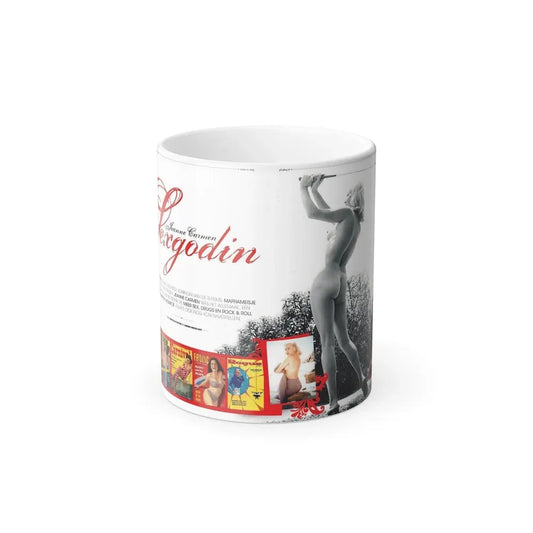 Jeanne Carmen #222 - German Mag. Layout (Vintage Female Icon) Color Changing Coffee Mug 11oz - Go Mug Yourself