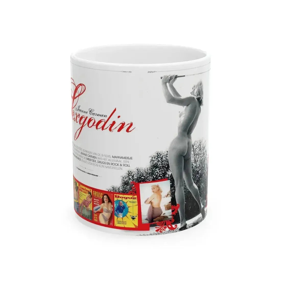 Jeanne Carmen #222 - German Mag. Layout (Vintage Female Icon) White Coffee Mug 11oz - Go Mug Yourself