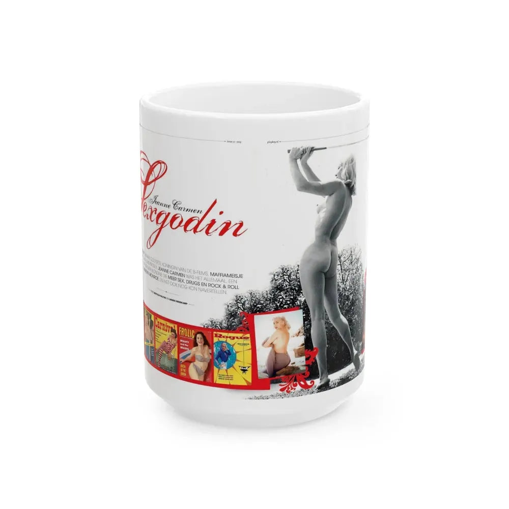 Jeanne Carmen #222 - German Mag. Layout (Vintage Female Icon) White Coffee Mug 15oz - Go Mug Yourself