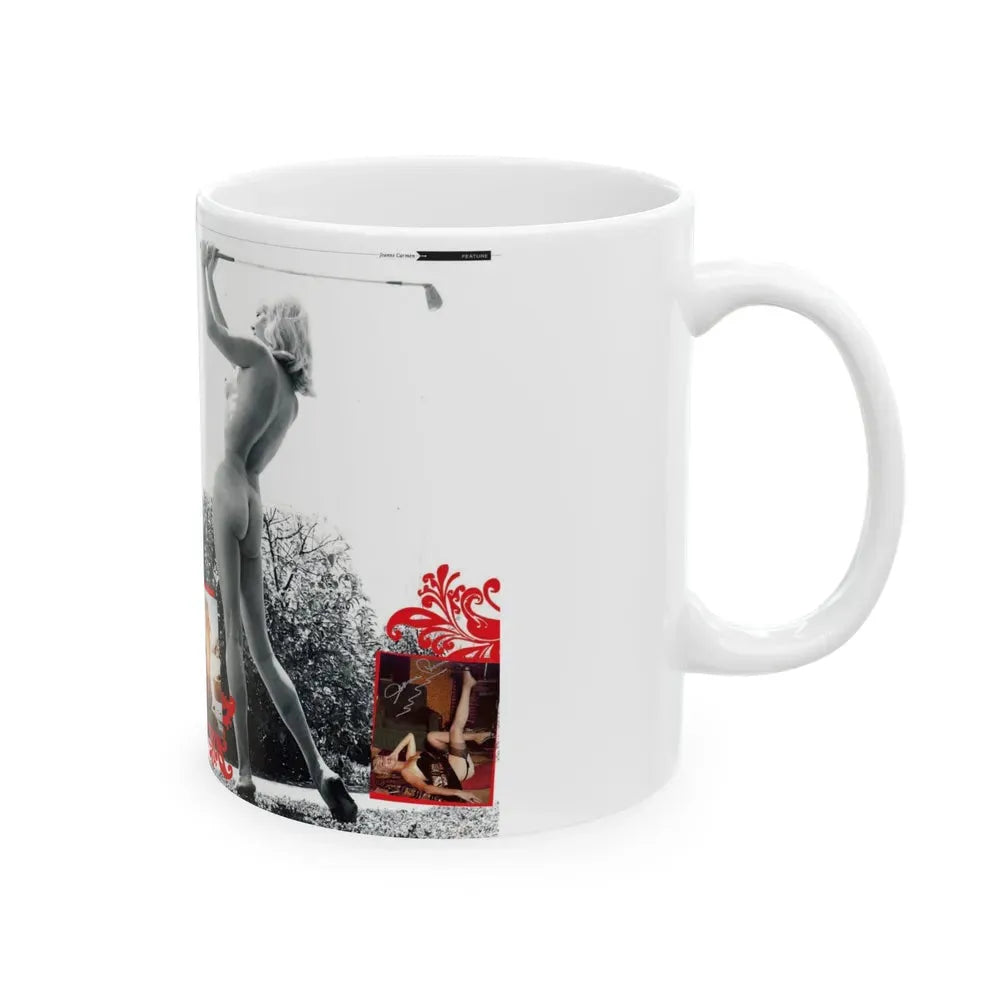 Jeanne Carmen #222 - German Mag. Layout (Vintage Female Icon) White Coffee Mug - Go Mug Yourself