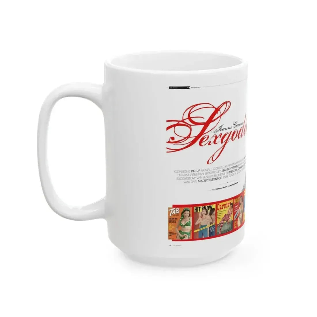 Jeanne Carmen #222 - German Mag. Layout (Vintage Female Icon) White Coffee Mug - Go Mug Yourself