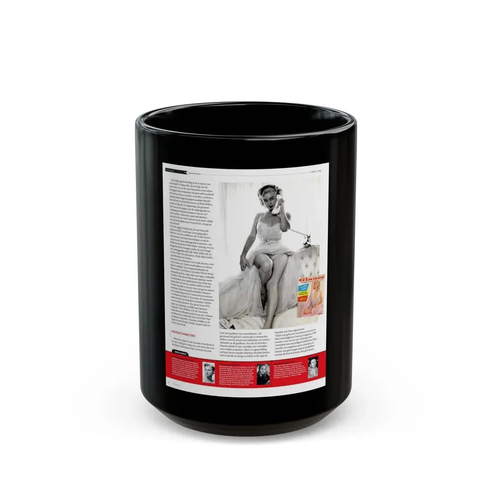 Jeanne Carmen #223 - German Mag. Layout (Vintage Female Icon) Black Coffee Mug 15oz - Go Mug Yourself