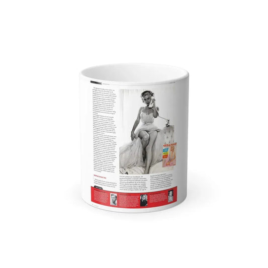 Jeanne Carmen #223 - German Mag. Layout (Vintage Female Icon) Color Changing Coffee Mug 11oz - Go Mug Yourself