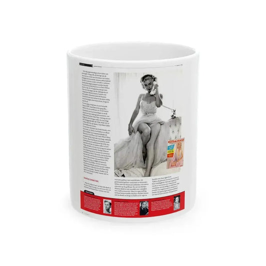 Jeanne Carmen #223 - German Mag. Layout (Vintage Female Icon) White Coffee Mug 11oz - Go Mug Yourself
