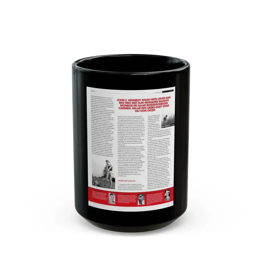 Jeanne Carmen #224 - German Mag. Layout (Vintage Female Icon) Black Coffee Mug 15oz - Go Mug Yourself