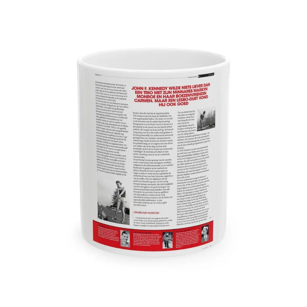 Jeanne Carmen #224 - German Mag. Layout (Vintage Female Icon) White Coffee Mug 11oz - Go Mug Yourself