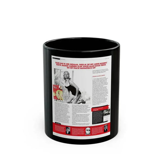 Jeanne Carmen #227 - German Mag. Layout (Vintage Female Icon) Black Coffee Mug 11oz - Go Mug Yourself