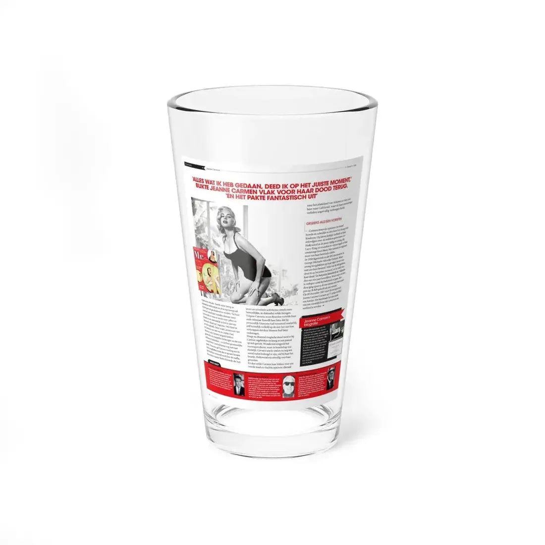 Jeanne Carmen #227 - German Mag. Layout (Vintage Female Icon) Pint Glass 16oz 16oz - Go Mug Yourself