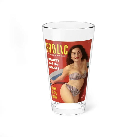 Jeanne Carmen #322 - Carmen on Cover of FROLIC Mag. Dec. '53 (Vintage Female Icon) Pint Glass 16oz 16oz - Go Mug Yourself